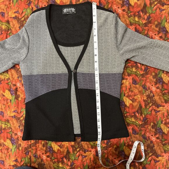 Vintage La Bella Grey And Black 2 In 1 Top Size Small - Picture 6 of 6